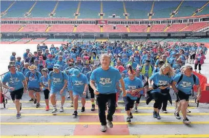  ??  ?? Game of Thrones star Owen Teale led off last year’s Big Walk for Prostate Cymru from the Principali­ty Stadium