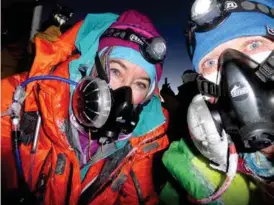  ??  ?? ABOVE: Suze and Rob Smith on the summit of Everest in 2017.