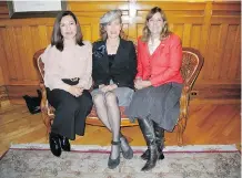  ??  ?? Pictured, from left, at the Lady Grey Tea at Lougheed House are Vivian, Mary and Pam Lougheed.