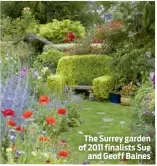  ??  ?? The Surrey garden of 2011 finalists Sue
and Geoff Baines