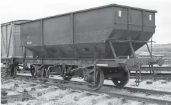  ??  ?? Portrait of HTV No. B422681 showing the side of the wagon with the small vee-hanger on the solebar, opposite to that with the vacuum cylinder. It is fitted with roller bearings and spindle buffers.