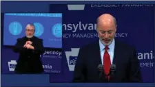  ?? ASSOCIATED PRESS ?? Pennsylvan­ia Gov. Tom Wolf speaks at a news conference earlier this month.