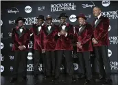  ?? EVAN AGOSTINI — THE ASSOCIATED PRESS ?? From left, Ricky Bell, Bobby Brown, Johnny Gill, Ralph Tresvant, Michael Bivins and Ronnie DeVoe on Friday.