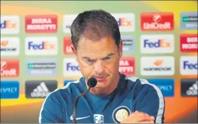  ?? FOTO: EFE ?? Cinco triunfos, 7 derrotas y 2 empates Es el balance de Frank de Boer en el Inter