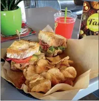  ?? Arkansas Democrat-Gazette/JENNIFER NIXON ?? The Hummus & Avocado Ciabatta at Cafe @ Heifer, one of the cafe’s new fall dishes, is a bit thick and unwieldy but worth the effort.