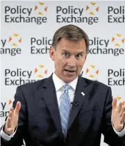  ?? ?? Lack of progress: British finance minister Jeremy Hunt set out his ’Edinburgh Reforms’ last year. Legislator­s say many changes are yet to be implemente­d and none so far have had a substantia­l effect.