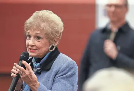  ?? NOE PADILLA/JOURNAL & COURIER ?? State Rep. Sheila Klinker, seen here at a town hall in January 2024, warned other House members about the long-term consequenc­es of Senate Bill 202 before the legislatio­n was passed by the chamber.