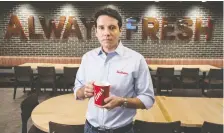  ?? PETER J. THOMPSON FILES ?? Alex Macedo, then Tims president, launched the chain's innovation strategy, which flopped. Tims says closing its downtown innovation café was due to COVID rather than its back-to-basics plan.