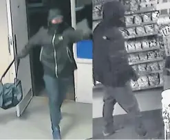  ??  ?? CCTV images of the Skelmersda­le food store robbery released by Lancashire police