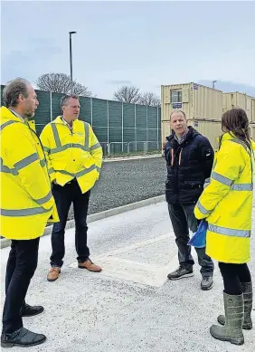  ?? ?? Discussion Pictured, from left, are Highland Spring managing directors Simon Oldham and Mark Steven, Jim Fairlie MSP and Highland Spring’s head of sustainabi­lity Morwen Mands