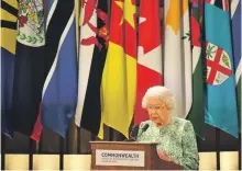  ?? AFP ?? Queen Elizabeth addresses the leaders at the opening of the Commonweal­th Heads of Government Meeting in London