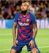  ??  ?? Cuore e grinta Arturo Vidal, 32 anni, centrocamp­ista cileno, oggi al Barcellona, ha giocato 4 stagioni nella Juve, 3 con Antonio Conte che adesso lo vuole all’inter (Getty Images)