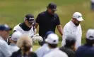  ?? Erik S Lesser/EPA ?? There was no heckling for Phil Mickelson, pictured on the 3rd hole, as he started his round but the applause was subdued. Photograph: