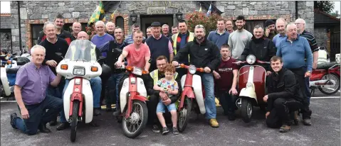  ?? All photos by Michelle Cooper Galvin ?? Participan­ts lined up at the start of the Mid Kerry Honda Run in aid of the KPFA Buy A Bus Campaign from the Inn Between, Beaufort on Sunday.