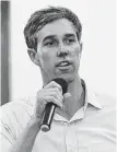  ?? James Durbin / Associated Press ?? Oddsmakers still favor Sen. Ted Cruz, right, over Rep. Beto O’Rourke, but not by much with only two months to go before the election.