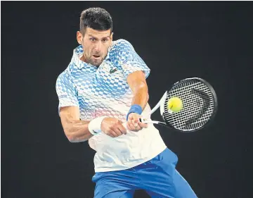  ?? REUTERS ?? Novak Djokovic in action during his second round match against Enzo Couacaud.