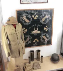  ??  ?? The Natal Mounted Rifles Colours alongside the Battle of Nyezane (1879) display.