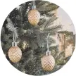  ?? ?? Antique Gold Pinecone Glass LED Christmas Bauble Trio, Lights4fun.