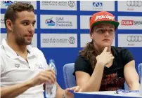  ?? Photo by Juidin Bernarrd ?? Chad Le Clos and Katinka Hosszu during the Fina/airweave Swimming World Cup 2016 press conference at Hamdan Sports Complex in Dubai.