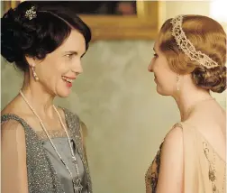  ??  ?? Elizabeth McGovern, left, who plays the Countess of Grantham — with Laura Carmichael who plays Lady Edith — can’t explain Downton Abbey’s success.