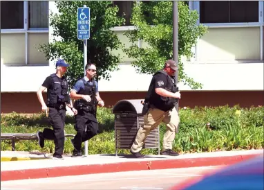  ?? WES BOWERS ?? Some 50 first responders, including officers from the Lodi and Galt police department­s, participat­ed in Wednesday’s “active killer” training exercise at Adventist Health Lodi Memorial.