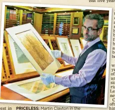  ??  ?? PRICELESS: Martin Clayton in the Print Room inside Windsor Castle