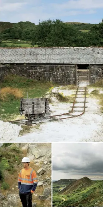  ??  ?? Clockwise from above At Wheal Martyn China Clay Museum; a British Lithium site; geologist Martin Wheeler of British Lithium