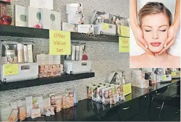  ??  ?? GREAT OFFERS: Beauty Angel will be offering attractive deals for its products and services during its Chinese New Year open house while eyebrow embroidery (inset), aroma relaxing facial and permanent underarm hair removal will all be offered at special...