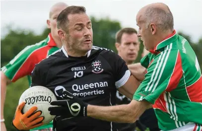  ??  ?? Eamonn O’Hara, here in action earlier in the campign, will line out for Sligo against Mayo in All-Ireland Masters final in Ballymote today