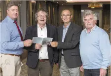  ??  ?? Poet Gabriel Fitzmauric­e who declared Charlevill­e Heritage Society’s Festival of History open last weekend is pictured with P. J. McCarthy, Michael McGrath and Michael Donegan.