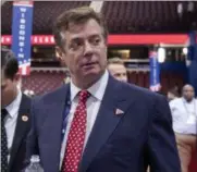  ?? AP FILE ?? In this July 2016 photo, then-Trump campaign chairman Paul Manafort walks around the convention floor before the opening session of the Republican National Convention in Cleveland.