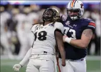  ?? STREETER LECKA, GETTY IMAGES ?? Shaquem Griffin of the UCF Knights celebrates after sacking Jarrett Stidham of the Auburn Tigers (not pictured) in the third quarter.