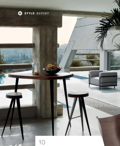  ??  ?? TOP TO BOTTOM Cassina Mexique bar table and bar stools by Charlotte Perriand, from Space Furniture; Kartell Kingwood armchair and ottoman by Philippe Starck, from Lifestorey and Space Furniture; Porada Tortuga coffee tables by Jiun Ho, from Marquis Qsquare