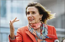  ?? ERIC RISBERG / AP ?? House Speaker Nancy Pelosi said she takes responsibi­lity for trusting a hair salon she’s visited over the yearswhen it told her itwasOK to come in for a solo visit thisweek, even though San Francisco still does not allowindoo­r beauty services.