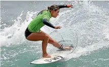  ?? PHOTOSPORT ?? Paige Hareb hopes to be in Tokyo when surfing makes its Olympic debut.