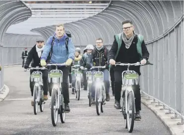  ??  ?? 0 Scottishpo­wer announced a partnershi­p with Nextbike to sponsor Glasgow’s first fleet of electric bikes