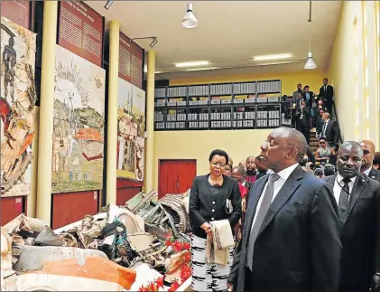  ?? Picture: SIYABULELA DUDA ?? REFLECTING: Graça Machel and Deputy President Cyril Ramaphosa tour the Samora Machel Museum in Mbuzini, Mpumalanga, during the 30th anniversar­y commemorat­ion of the death of late president Samora Machel