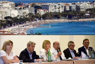  ?? (Photos Patrice Lapoirie et Gilles Traverso) ?? Résultats à la hausse dans les hôtels de Cannes. En bas, le bureau du syndicat. Savoir +