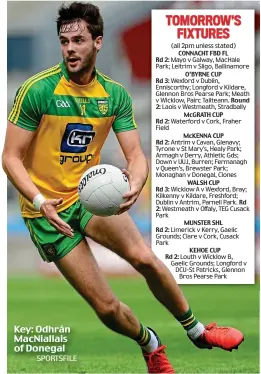  ?? SPORTSFILE ?? Key: Odhrán MacNiallai­s of Donegal