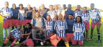  ??  ?? GAME OF FUN: Ndlambe FM radio presenters played a friendly game on Saturday against local