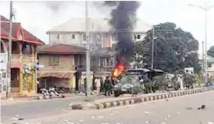  ??  ?? Police Station burnt in Ebonyi State