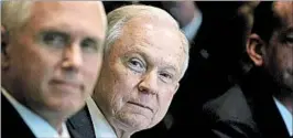  ?? ANDREW HARNIK/ASSOCIATED PRESS ?? Attorney General Jeff Sessions, center, will testify before the Senate intelligen­ce committee. He is expected to address his roles in James Comey’s firing and the Russia probe.