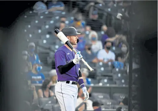  ?? Andy Cross, The Denver Post ?? Shortstop Trevor Story can walk as a free agent when his contract expires at season’s end if the Rockies don’t trade him.