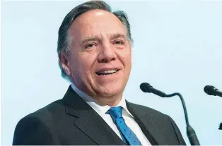  ?? GRaHAM HUGHES/THE CANADIAN PRESS FILES ?? One item on Premier François Legault’s agenda is an export contract between Hydro-Québec and three electricit­y distributo­rs to provide power to Massachuse­tts starting in 2022.