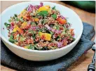  ??  ?? This winter citrus quinoa salad is from a recipe by Lynda Balslev.