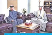  ??  ?? National Assembly Speaker Marzouq Al-Ghanem meets with Kuwait’s Ambassador to Spain Ayada Al-Saeedi.