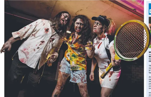  ?? Picture: JERAD WILLIAMS ?? Kris Anderson, Amanda Bacchi and Tracey Moyle are ready for this year's Gold Coast Zombie Walk at Surfers Paradise Fest-Evil.