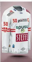  ??  ?? Schlichte Schönheit: Das Trikot wird verlost
Eishockey.