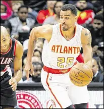  ?? CURTIS COMPTON / CCOMPTON@ AJC.COM ?? Thabo Sefolosha is looking forward to playing with Dwight Howard, who will take Al Horford’s place at center, and Dennis Schroder, who will start at point guard after the trade of Jeff Teague.