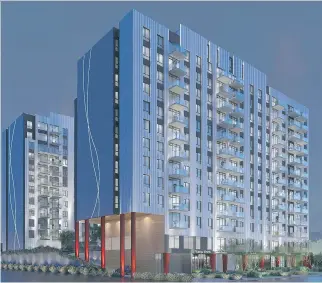  ?? ARTIST’S RENDERING COURTESY OF T.G. BECO ?? Les Tours Saint-Martin, a new rental project in Laval, will be built in two phases and will total 292 units when completed.